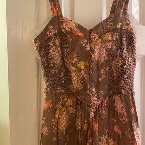 Spell Brown, Floral pattern Linen Dress